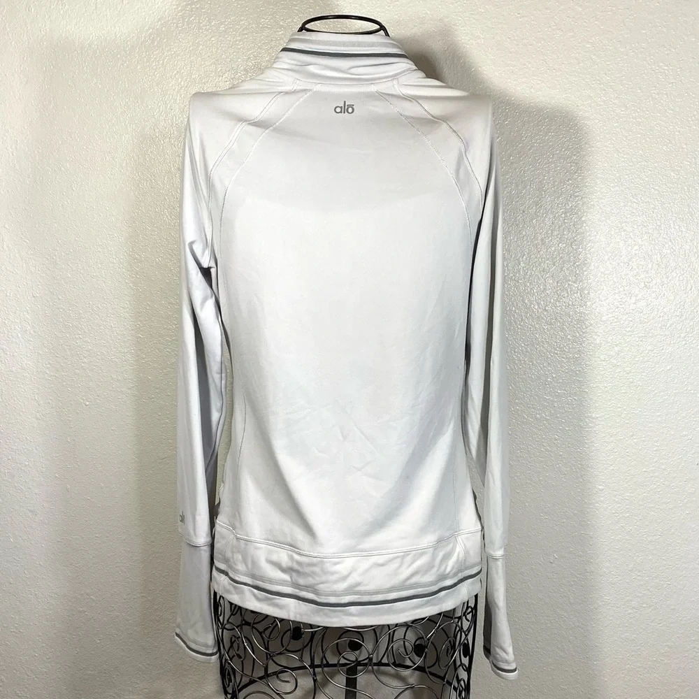 ALO off white athletic zip up jacket size S